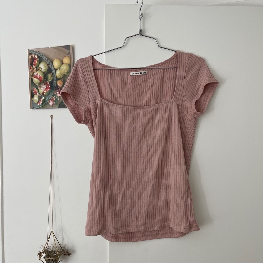 Reformation Pink Short Sleeve Tee